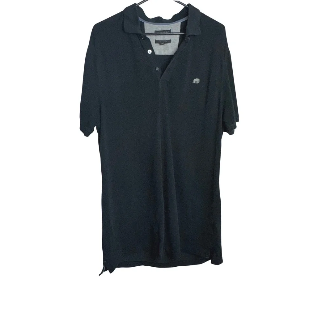 Banana Republic Polo Shirt Pique Cotton Men's Large‎ Blue Elephant Logo Standard